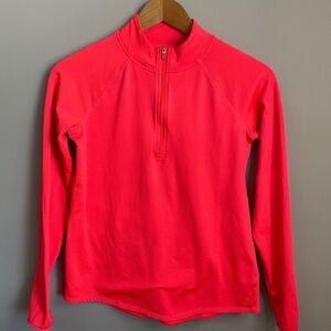 Justice Girl's Athletic Long Sleeve Peachy-pink 1/4 Zip Pullover Size 16